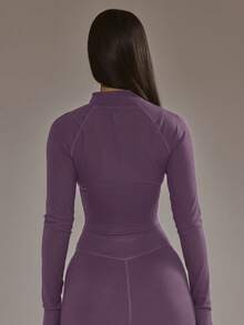 Musera Sport 短款拉链式BBL夹克（仅限板式网球冬季运动服，适合运动健身锻炼） - 紫色 - 查看 4