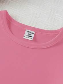 4件套女婴纯粉色圆领短袖上衣和碎花柔软针织裤舒适睡衣套装 - 彩色 - 查看 4