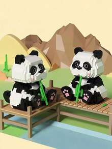 MINKOJA Panda Building Block Model Ornaments Block - Suitable For Bedroom - Study - And Living Room Decorations - Building Blocks - Cute And Colorful Building Block Set - Block Splicing And Creative Assembly Building Block Model - Suitable For Office Desktop Decoration - Easter - Easter Gift - Childen's Day - Others Block - Multicolor - View 4