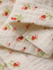 DAZY Floral Textured Chiffon Fabric Women's Pajama Set - Beige - View 9