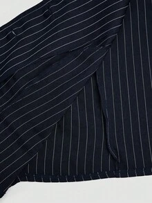 Franclia 时尚优雅修身条纹背心，女士无袖短款露脐时尚吊带衫 - 藏蓝色 - 查看 8