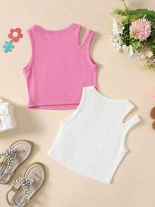 2pcs/Set Young Girl Casual Cute Graphic Print Tank Top, Buy 1 Get 1 Free - Multicolor - View 2