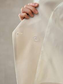 MOTF PREMIUM 女士裹身腰带西装外套，通勤必备 - 米色 - 查看 6