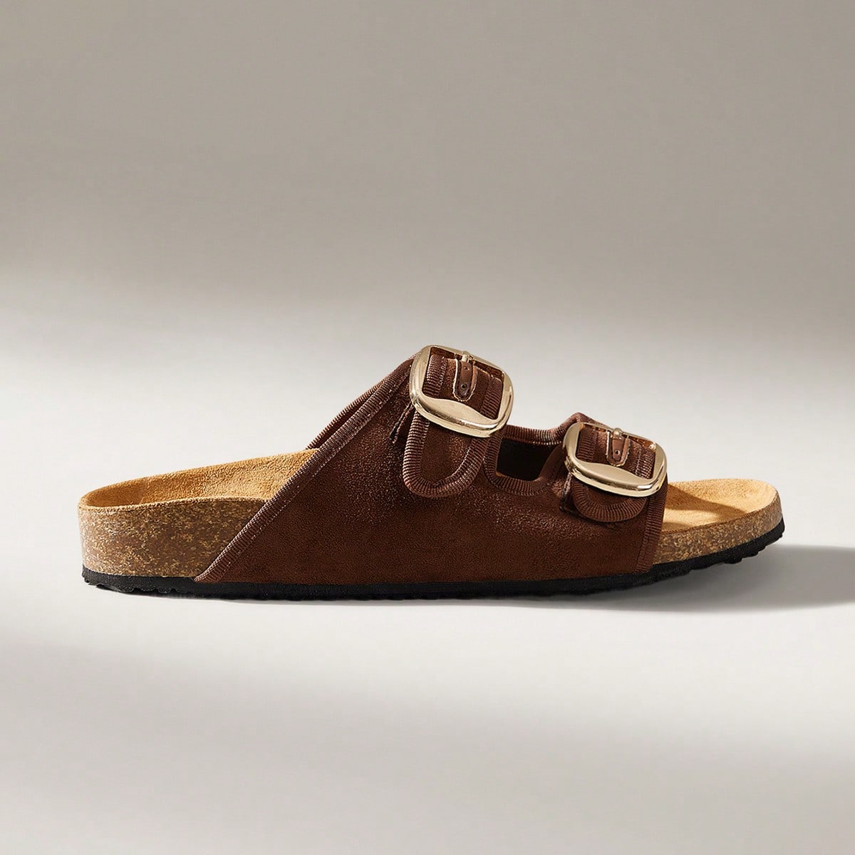 Sandalias planas de moda casual con diseño de hebilla para mujer