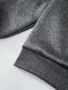 Manfinity Homme 男士保暖圆领休闲保暖卫衣，适合秋冬季节，长袖上衣 - 灰色 - 查看 6