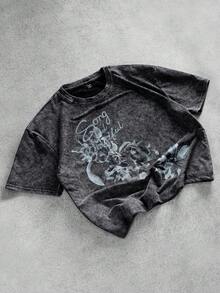 PAVTROS Áo thun nam tay ngắn in hoa và chữ, kiểu dáng thường ngày, thích hợp cho mùa hè, ngày Valentine, mùa xuân sang hè, quà tặng cho bạn trai, lễ hội Mardi Gras, phong cách vintage, thời trang đường phố, tiệc tùng, ngày lễ Thánh Patrick, đi chơi. - màu đen - Xem 3
