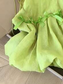 GlowEve Áo sơ mi nữ thắt nơ cổ trang trí - màu xanh lá - Xem 3
