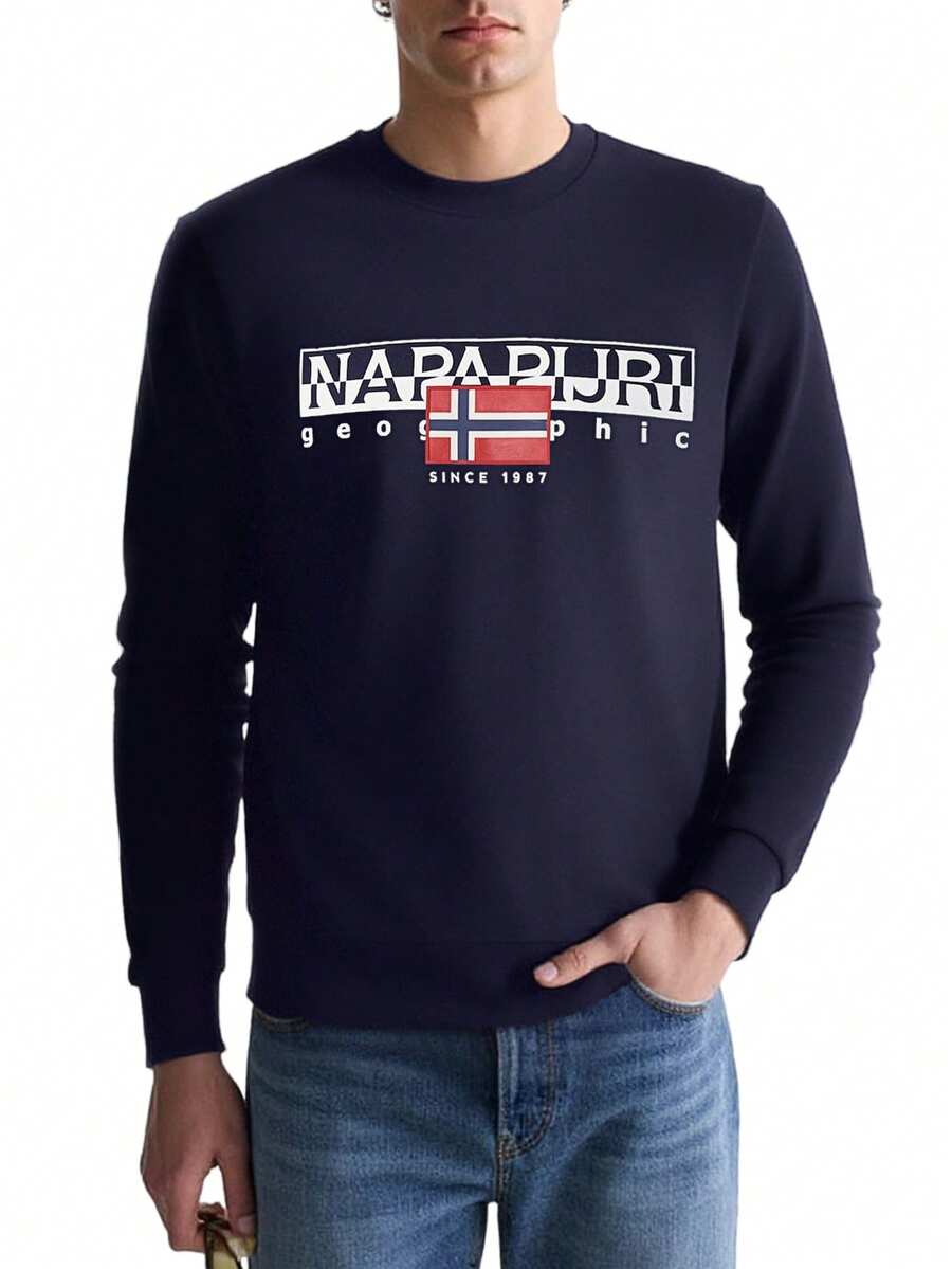 Men's Sweatshirt Navy Blue - BLU MARINE - View 1