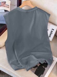 Manfinity Joysei Grey Starfish & Shell Print Casual Sleeveless Vest For Men - Grey - View 3