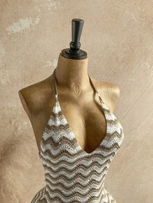 Soleia 性感吊带镂空金属海星连体裤，露背系带设计，适合度假、约会、下午茶、假日、音乐节、波西米亚风、海滩、夏季等场合。 - 彩色 - 查看 3