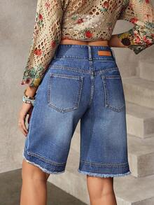 EMERY ROSE Women's Casual Denim Shorts - Blue - View 2