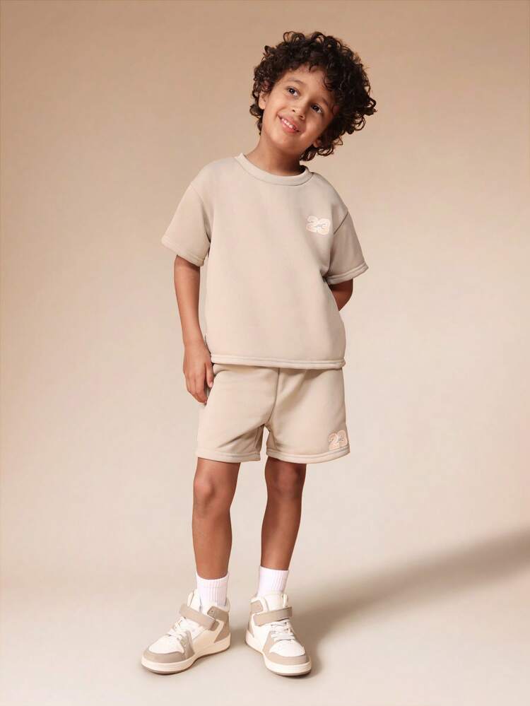 Oversized Tee And Shorts With Number Print