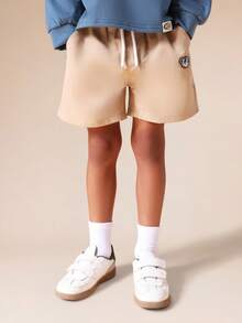 SUMWON Boys Casual Chino Shorts Summer Comfortable Twill Drawstring Waist Above Knee Length Classic Everyday Wear - Khaki - View 1
