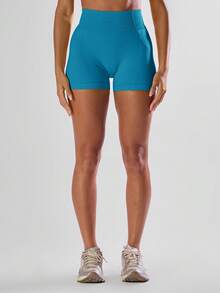 Musera Sport Quần short cạp cao dáng ngắn, thoải mái, thích hợp cho tập luyện thể thao, chạy bộ, câu lạc bộ Padel, Tennis, Pickleball. - Màu xanh bạc hà - Xem 2