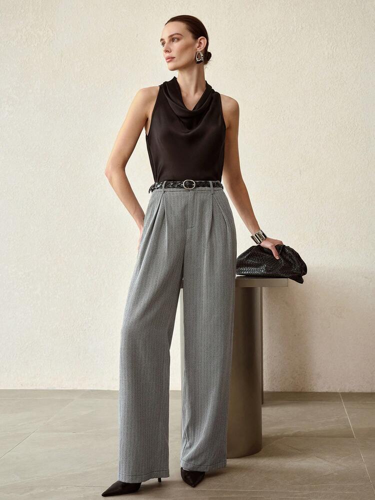 CALÇAS PLISSADAS ELEGANTES PARA MULHERES