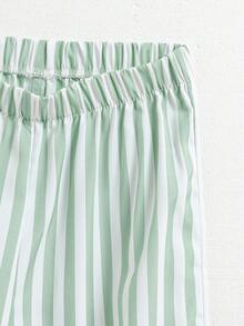 SHEIN Tween Girls Striped Sleeveless Top And Pants Set - Green - View 7