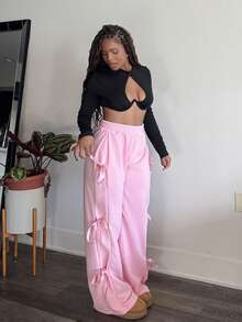 Tyla Gomez Y2K Sexy Streetwear Crop Top With Hollow Heart Design - Black - View 3