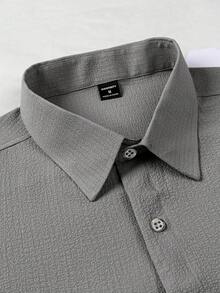 Manfinity RSRT Men's Casual Vacation Short Sleeve Shirt Set - Grey - View 4