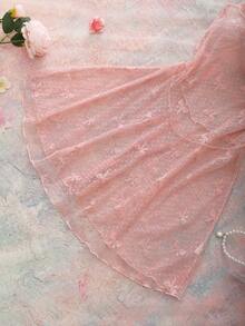 Romantic Countryside Bowknot Mesh Women's Nightgown - Pink - View 5