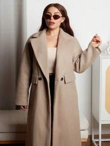 Lupita Cardoza Casual Long Woolen Collar Jacket Fall Winter Cloth For Women - Camel - View 6