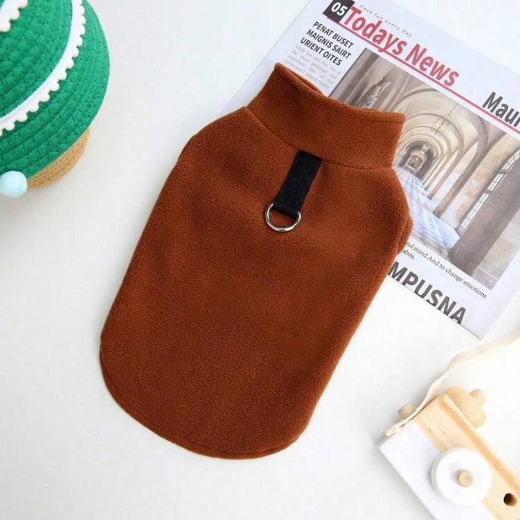 Chaleco y sudadera con capucha de terciopelo suave y cálido para mascotas en otoño/invierno - Suéter con hebilla de tracción para perros, gatos y animales pequeños, para usar en interiores y exteriores - Multicolor - Añade 21
