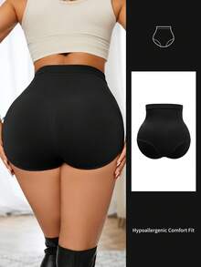 SHEIN 1pc Women's Seamless High Elasticity Tummy Control Lifting Pants - Black - View 5