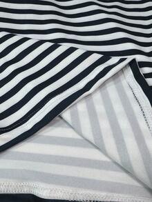 Rina Fox 1 Set Fashion Black Off-Shoulder Crop Top & Striped Camisole Sports Outfit - Multicolor - View 6