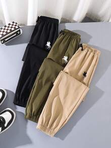 SHEIN Tween Boy 3pcs/Set Loose Fit Casual Solid Color Woven Cuffed Long Pants Chic For Autumn/Winter Versatile For Commute, School, Daily Casual Wear, Suitable For Sports, Spring/Summer - Multicolor - View 5