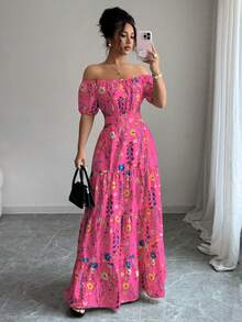 Elenzga Đầm dài nữ thanh lịch hở lưng, dây mảnh, cỡ tiêu chuẩn - Màu Hồng Tươi - Xem 3