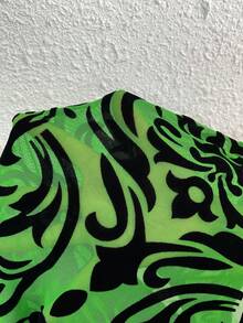 Almamuse Áo liền thân không tay in họa tiết tối giản dành cho nữ - Màu xanh Bạc hà - Xem 7