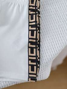 SHEIN 2pcs/Set Unisex Baby Boy/Girl Casual Colorblock Short Sleeve T-Shirt And Shorts Set, Spring/Summer Baby Clothes, Outfits, Streetwear - White - View 5