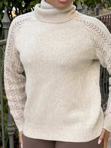 Tyla Gomez 高领毛衣，长袖上衣 - 杏色 - 查看 4