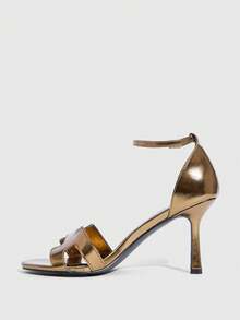 CUCCOO SZL Giày sandal cao gót thời trang và thanh lịch dành cho nữ khi đi làm - Đồng - Xem 5