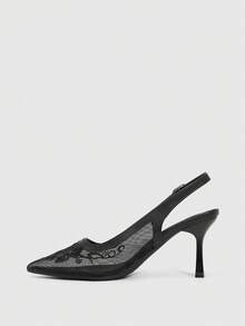 CUCCOO SZL Women's Pointed Toe Buckle Design Everyday Versatile Fashion High Heels - Black - View 4