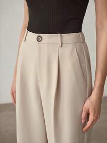 MOTF PREMIUM MINIMALIST WIDE LEG PANTS, SPRING/SUMMER - Khaki - View 5