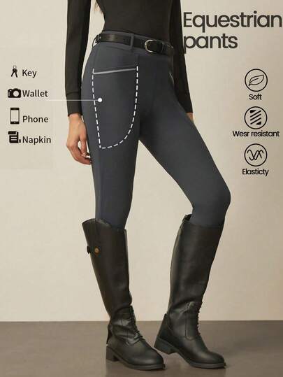 With My Calm Con los pantalones de montar/mallas de mujer Calm, con asiento de silicona completo antideslizante, adecuados para deportes ecuestres