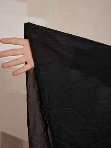 Al Najma Women's Floral Embroidery Pattern Casual Versatile Daily Wear Arabic Style Flare Sleeve Robe - Black - View 12