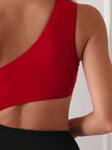 Swim Basics Baju Renang Terusan Tanpa Lengan dengan Potongan Pinggang dan Warna Kontras untuk Wanita, Modis untuk Liburan - MultiWarna - View 3