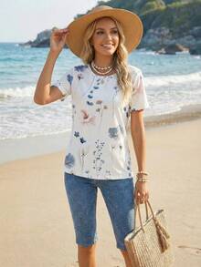 Sylviya 2pcs Women Casual Simple Summer Set Suitable For Going Out,Vacation - Multicolor - View 5