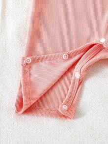 SHEIN 4件套女婴休闲舒适日常百搭吊带连体衣，适合夏季度假和外出穿着 - 彩色 - 查看 8