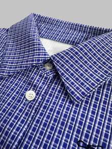 Lalippa Women Blouses, French Blue Checkered Shirt Jacket For Women 2026 Early Spring New Style Loose Casual Design, Small And Versatile Shirt For Your Girlfriend - Multicolor - View 3