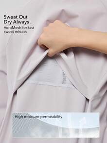 OutZeal Women Outdoor Jacket Daily Casual Water-Resistant Back Vent Design Reflective Strip Outdoor Tops - Grey - View 4