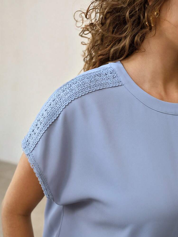 Damska koszulka w rozmiarze plus size, luźny krój, okrągły dekolt, krótki rękaw, casualowy top, letnia nowość