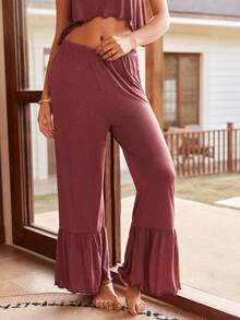 Bohemian Style Comfortable & Sexy Camisole Top And Loose Pants Women's Pajama Set - Brown - View 5