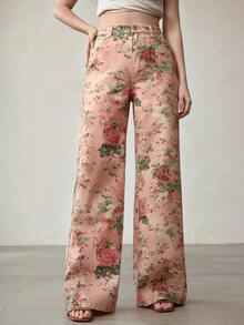 MOTF PREMIUM 印花阔腿牛仔裤 - 彩色 - 查看 4