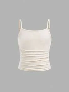SHEIN Girlism 3件套 少女修身休闲运动吊带背心基础款上衣 - 粉色 - 查看 4