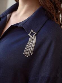 MOTF PREMIUM RHINESTONE DETAIL BUTTON UP SHIRT - Dark Wash - View 2