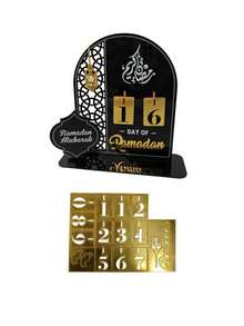 1 Set/2 Sets de Calendario de Cuenta Regresiva de Ramadán de Acrílico, Calendario de Ramadán (con números reemplazables) 2026, Decoración de Fiesta de Eid Al-Fitr - Multicolor - Ver 11
