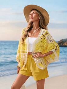 Sylviya Women's Casual Crochet Knit Cardigan Sweater,Vacation Summer Clothes Vacation Outfits Women Vacation Outfits Women Summer Tops Beach Vacation Outfits Woman Vacation Tops - Multicolor - View 1