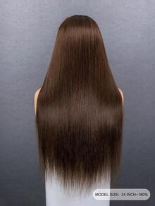 9am Hair Store 即戴即用免胶假发 棕色直发 6x4 拉链式预剪蕾丝前假发 180% 16-28 英寸预拔毛发际线真人发 日常佩戴 丝滑礼物 即戴即用免胶假发 真人发 节日必备 编织式免胶前额假发 免胶配件 振动器 免费赠品